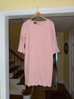 Talbots Light Pink Scallop Hem Shift Dress